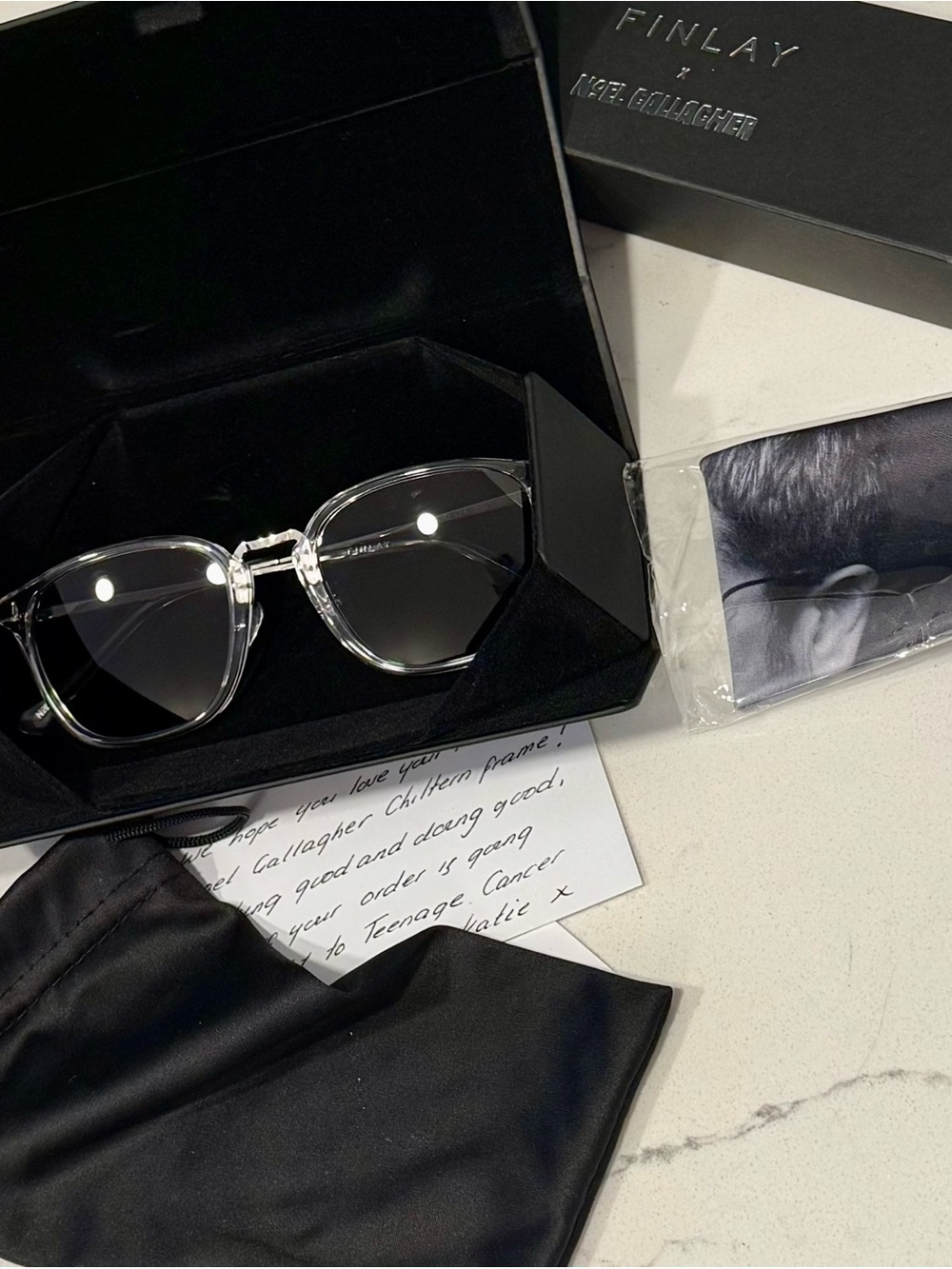 NIB Limited -edition FINLAY x Noel Gallagher "Chiltern" Sunglasses in Crystal